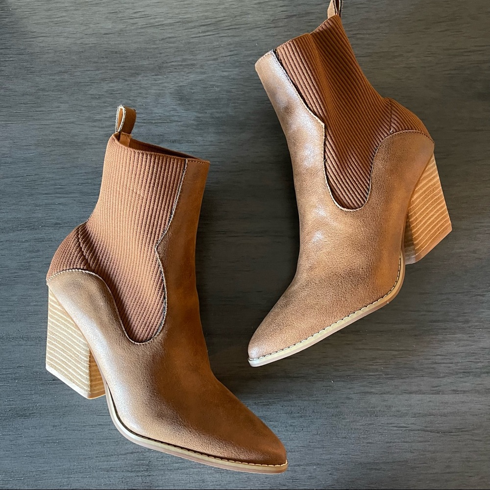 Jocelyn Brown Heeled Booties